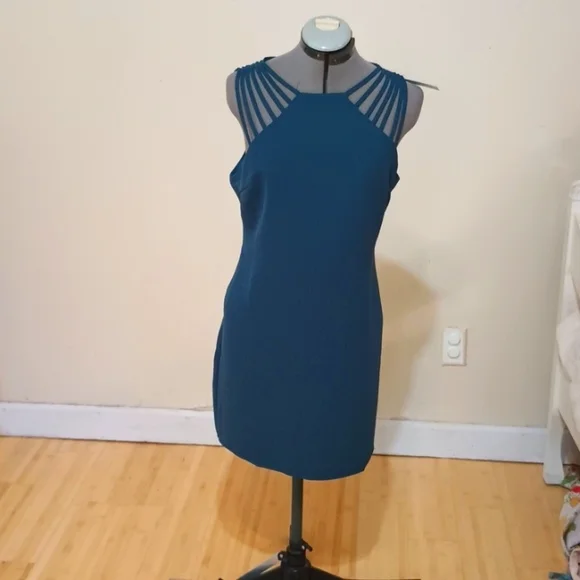 She + Sky | Dresses | She Sky Brand Blue Aqua Midi Dress Size Large |  Poshmark